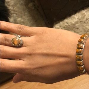 Set of ring and cuff bracelet